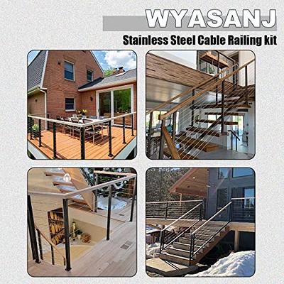 Patio Stainless Steel Wire Balustrade / Steel Cable Railing