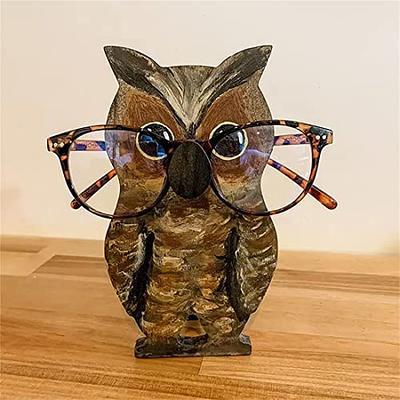 Carved Owl Eyeglass Holder