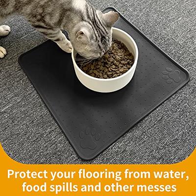 Ptlom Pet Placemat,Dogs Cats Silicone Feed Mats for Food and Water