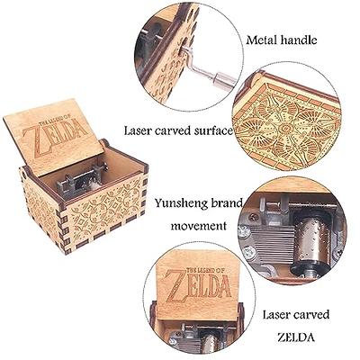 The Legend of Zelda Music Box Hand Crank Musical Box Carved Wooden,Play  Zelda:Song of Storms from Ocarina of Time,Brown