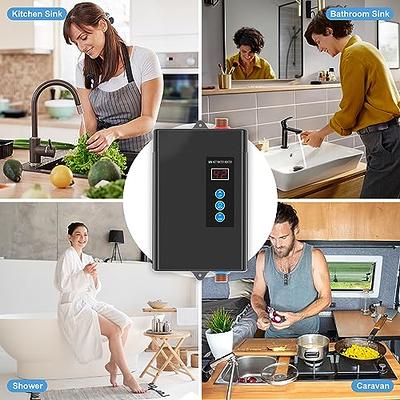 Instantaneous Tankless Water Heater, Small mini 110V with remote control  operation,Constant Temperature Heating for Kitchen and Bathroom, LCD Touch