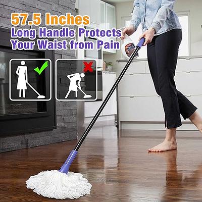 ZUBULUN Self Wringing Mop for Floor Cleaning with 2 Reusable Heads