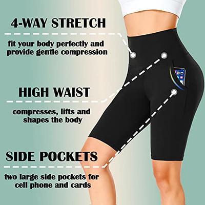 FULLSOFT 4 Pack Biker Shorts for Women – 8 High Waist Tummy