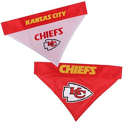 Pets First NFL DOG BANDANA - KANSAS CITY CHIEFS REVERSIBLE PET BANDANA. 2  Sided Sports Bandana with a PREMIUM Embroidery TEAM LOGO, Small/Medium. - 2  Sizes & 32 NFL Teams available (KCC-3217-S-M)