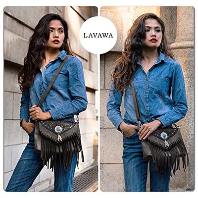 LAVAWA Small Crossbody Bags for Women Crossbody Handbag Fringe