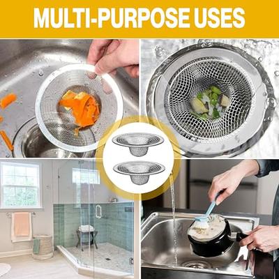 2pcs Stainless Steel Bathtub Strainers, Bathroom Sink Strainers, Shower  Drain Hair Catcher, Drain Strainer For Laundry, Bathroom Supplies