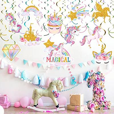 51 Pieces Unicorn Hanging Swirl Decorations Unicorn Party