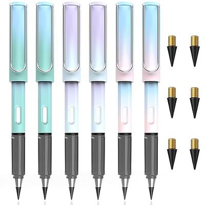 ALECPEA 6pcs Everlasting Pencil Infinite Pencil, Infinity Pencil with  Eraser, Inkless Magic Pencils Eternal with 6pcs Replacement Nibs, Portable