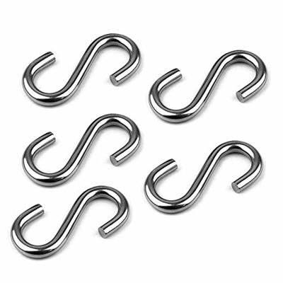 ABSOK S Hooks 304 Stainless Steel Heavy Duty S Hooks 5PCS, 3.2 inches Long  and 5/