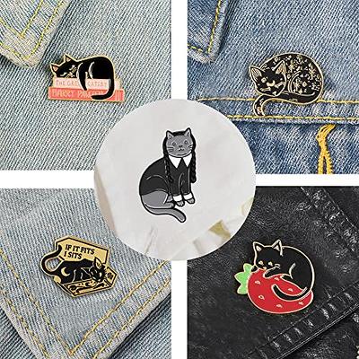 9 Pieces Cute Enamel Pins Cat Hug Book Shape Novelty Cartoon Brooch Lapel  Pin Set Badge Brooches Gift for Clothing Bags Backpacks Jackets Hat Jewelry