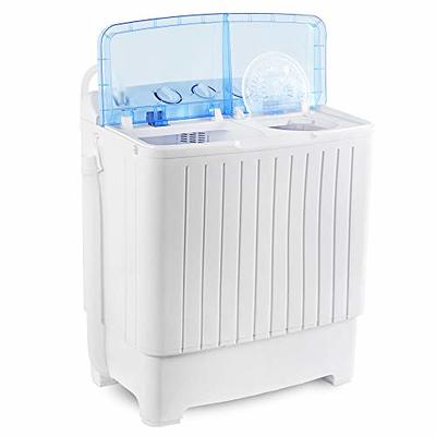 JupiterForce Portable Washing Machine 13lbs Capacity Mini Twin Tub Washer  and Dryer Combo with Gravity Drain for Apartments, Dorms, RVs, Bathroom