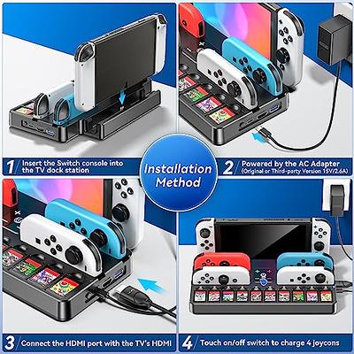 BSSING TV Dock Station for Switch/Switch OLED,Replacement for Official  Switch Dock,Switch Docking Station Support 4K HDMI Output with Type-C  Charging