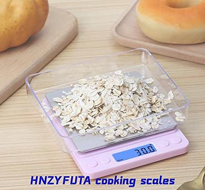 HNZYFUTA Digital Food Gram Scale Mini Pocket Scale for Food Ounces and  Grams,Baking,Cooking,Kitchen and Small Items,Tare Function,2Trays,LCD  Display (Batteries Included) Pink - Yahoo Shopping