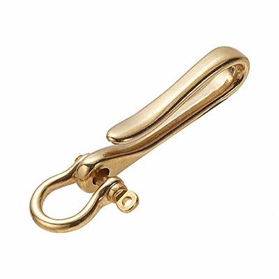 PH PandaHall Fish Hook Keychain, Brass Key Ring Golden Solid U