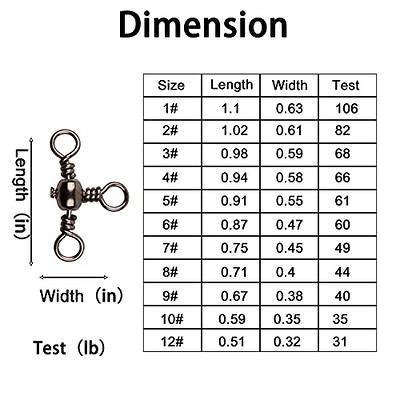 AGOOL 3 Way Swivels Fishing Tackle, 50/100pcs Crossline Barrel