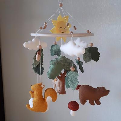 Woodland Baby Mobile Nursery Decor Musical Baby Mobile Forest Mobile Deer  Owl Fox Mushroom Mobile Cot Crib Mobile Bebe 