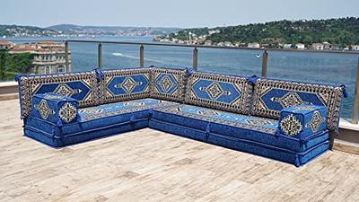 Gray L Shaped Pallet Cushions, Arabic Floor Sofa Set, Oriental