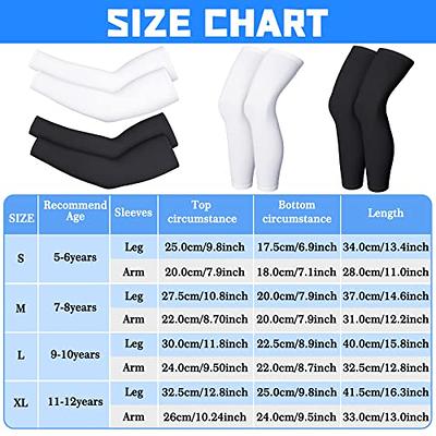 Geyoga 4 Pairs Kids Leg Sleeves Compression and Arm Sleeves Youth Leg  Sleeves Arm Wraps for Cycling Basketball Sports