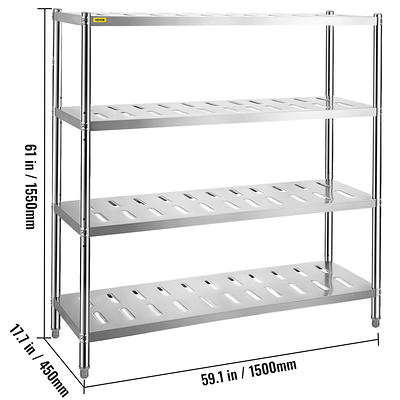 VEVOR Storage Shelf, 5-Tier Storage Shelving Unit, Stainless Steel Garage  Shelf, 47.2 x 17.7 x 70.9 inch Heavy Duty Storage Shelving, 661 Lbs Total  Capacity with Adjustable Height and Vent Holes 