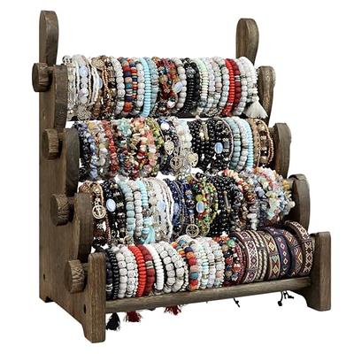 TOPNEW 4 Tier Wooden Bracelet Holder, Bangle Watch Necklace Display Storage  Jewelry Holder Stand Display Organizer, Brown - Yahoo Shopping