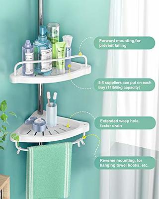 Sempicad Shower Caddy,Shower Caddy Tension Pole with 4 ABS Baskets