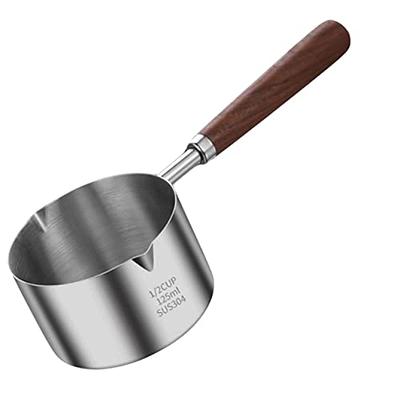 Pour Spout Milk Pan Wood Handle Non Stick Cooking Pot Kitchen With