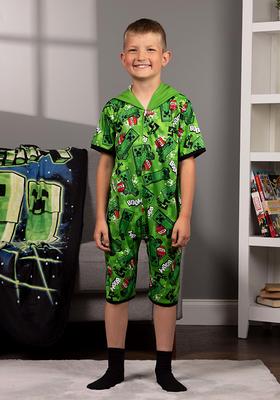 Minecraft Creeper Little Boys Coverall Green 4