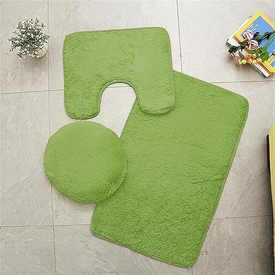 Simple and Fresh Bathroom Mat Set Decorative Bath Mat Toilet Foot Mat  Anti-slip Absorbent Foot Mat Thick Plush Bath Rug Carpet