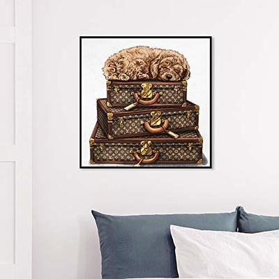 Louis Vuitton Sleeping Poodle, Black Framed Canvas