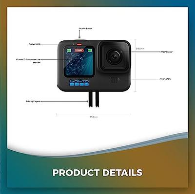  GoPro HERO11 (Hero 11) Black - Waterproof Action Camera with  5.3K Ultra HD Video, 27MP Photos, 1/1.9 Image Sensor, Live Streaming,  Webcam + 50 Piece Bundle with 2 Extra Batteries and Charger : Electronics