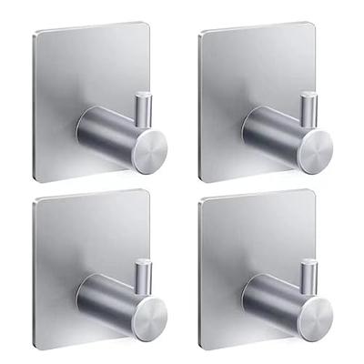 4pcs Adhesive Hooks, Stainless Steel Square Adhesive Hooks, Heavy Duty  Waterproof Stainless Steel Self Adhesive Hooks, Shower Wall Hooks, Bathroom  Kitchen Towel Adhesive Hooks. Adhesive Hooks Heavy Duty Wall Hooks  Waterproof Stainless