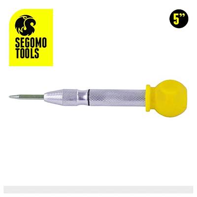 Segomo Tools 5 Inch Precision Diamond Knurled S2 Steel (58-60) Automatic  Center Punch, Punch Tool, Spring Loaded Center Punch, Auto Center Punch