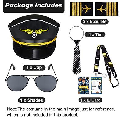 Keymall Kids Pilot Costume Accessories Set With Aviator Hat Sunglasses Tie  Pin for Aviation Halloween Dress Up - Yahoo Shopping