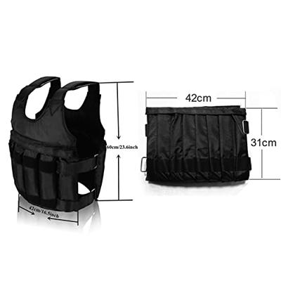 Adjustable Weighted Vest Weight Jacket Oxford Exercise Weight Loading Cloth  Strength Training 110lb Max.