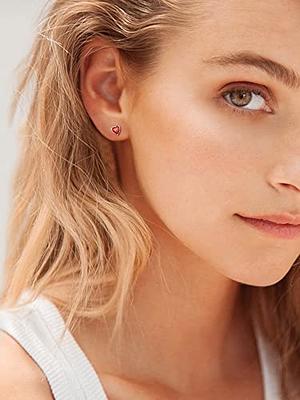 ChicSilver Hypoallergenic 925 Sterling Silver Heart Earrings Studs Small  Dainty Love Heart Stud Earrings for Women Girls