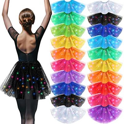 Women's Tulle Tutu Skirt 2023 Fashion Color Block Elastic Ballet Dance  Skirts Casual Layered Rainbow Skirts