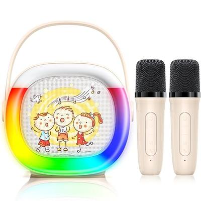 Karaoke Machine Kids With 2 Wireless Microphone, Portable Karaoke