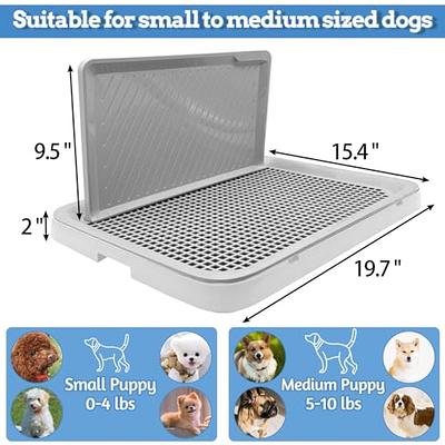 Hamiledyi Dog Potty Tray with Wall Pee Pad Tray Reusable Puppy