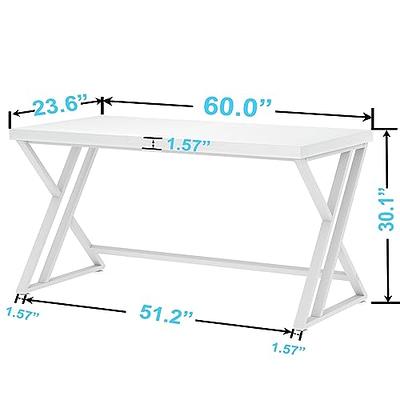 Coavas Computer Desk with Storage, Home Office Desk with Adjustable  Shelves, Simple Style Writing Study Desk with Metal Frame, Modern Design PC  Laptop