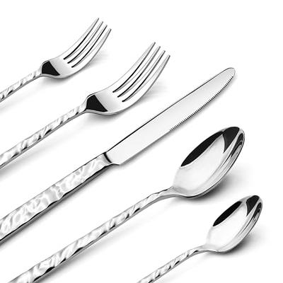 35-Piece Heavy Duty Silverware Set, E-far Stainless Steel Flatware