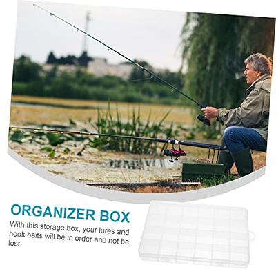 Sjqecyfv Tackle Box Organizer 18 Grids Plastic Craft Box Organizer Bead  Organizer Clear Fishing Box with Dividers, 1 Pack 18 Grids,1 Pack