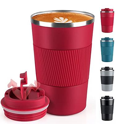  DLOCCOLD Insulated Coffee Mug with Handle Stainless Steel  Travel Coffee Cup with Lid Spill Proof Reusable Thermos Coffee Cups for Men  Women Car Cup holder Friendly (Purple, 20 oz): Home 