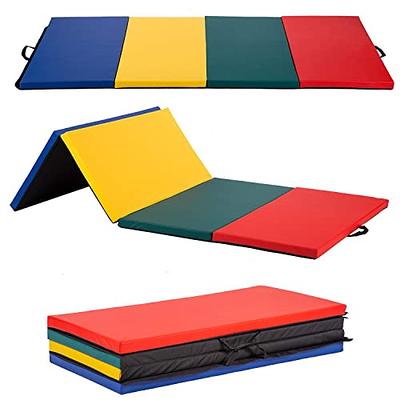 4x8x2 Gymnastics Folding Gym Mat Blue/Black for Home