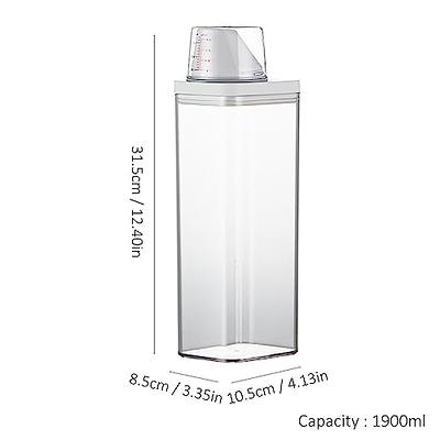 Large Capacity Laundry Soap Dispenser Seal Detergent Softener Powder  Storage Bin With Measuring Cup And Spout Clear Storage Box