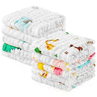 MUKIN Baby Muslin Washcloths - Natural Muslin Cotton Baby Wipes - Soft Newborn Baby Face Towel and Muslin Washcloth for Sensitive