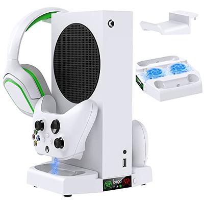 MENEEA Charging Stand with Cooling Fan for Xbox Series X Console and  Controller,Vertical Dual Charger Station Dock Accessories with 2 x 1400mAh