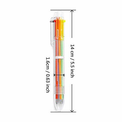 Hutou 0.5mm 6-in-1 Multicolor Ballpoint Pen 6 Colors Retractable For Kids  Party Favors (12 Pack)