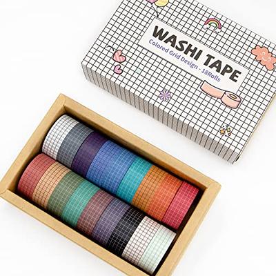 Grid Washi Tape Set for Journaling - 18 Rolls Aesthetic Decorative Tape,  Colored Grid Masking Tape for Scrapbooking, Crafts, Bullet Journal, School  Supplies - Yahoo Shopping