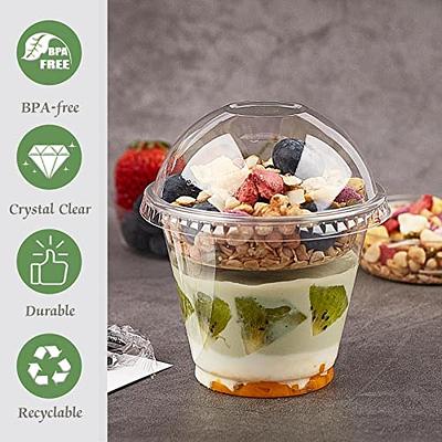 50Sets 12 oz Clear Plastic Parfait Cups with Lids Dome Lids No Hole with  Insert Dessert Cups with Lids for Yogurt Fruit and Cereal Parfait Plastic