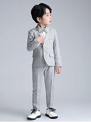 5PCs Kids Boys Gentleman Formal Suit Plaid Blazer Pants Vest Shirt Tie  Formal Attire Tuxedo Wedding Birthday Party Clothing - AliExpress